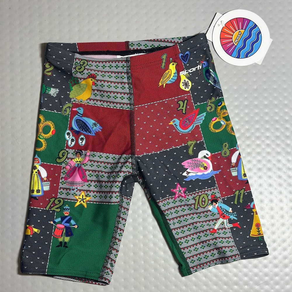 Sporti swim Jammer bathing suit swimsuit size‎ 24 holiday Christmas festive NWT